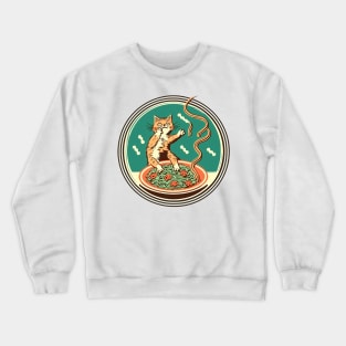 Silly Spaghetti Cat Crewneck Sweatshirt